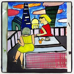 Friends Gouache on Paper BAcevedo